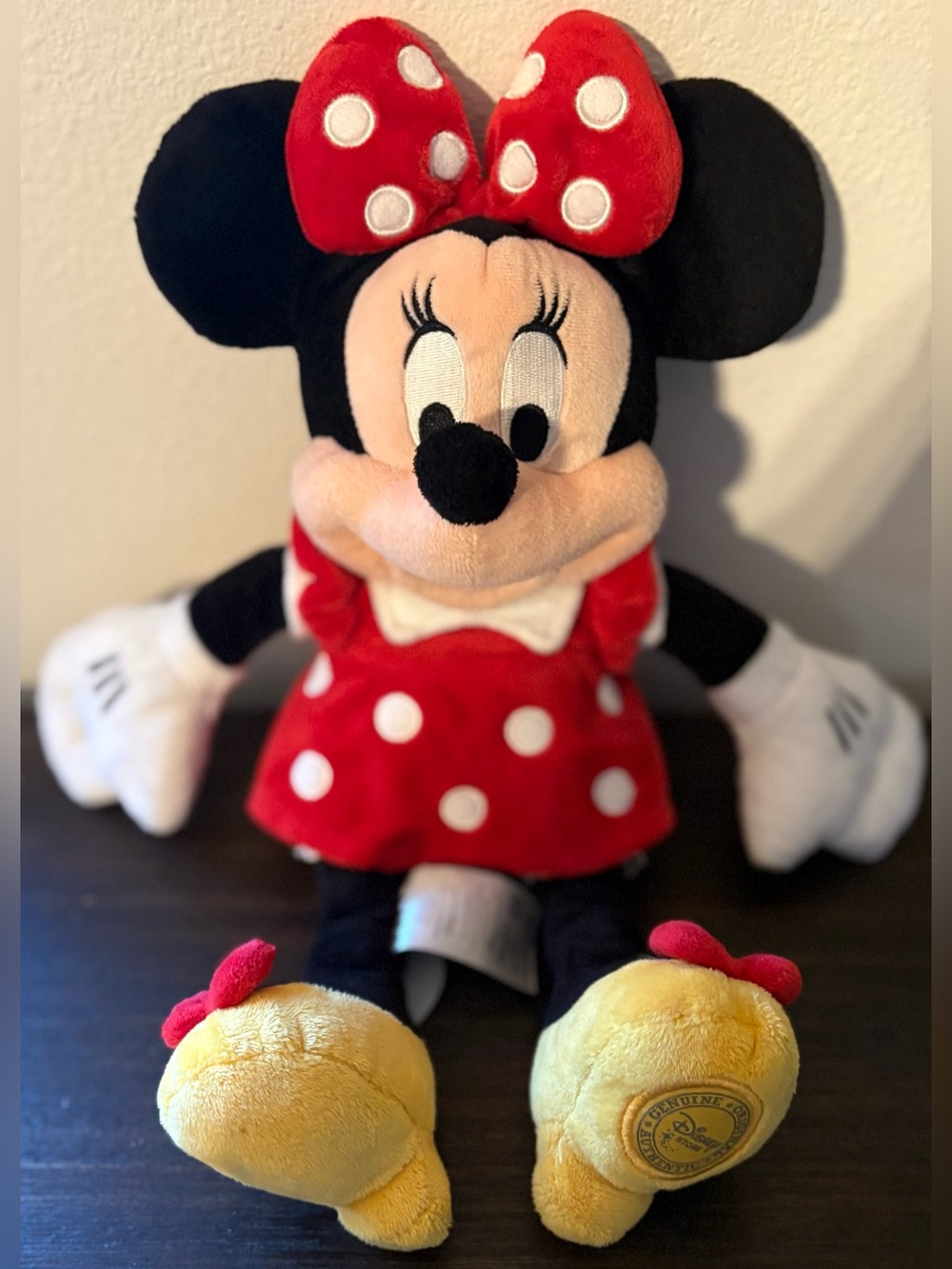Vintage Disney Store Authentic Minnie Mouse Plush Red Bow & Dress With Shoes